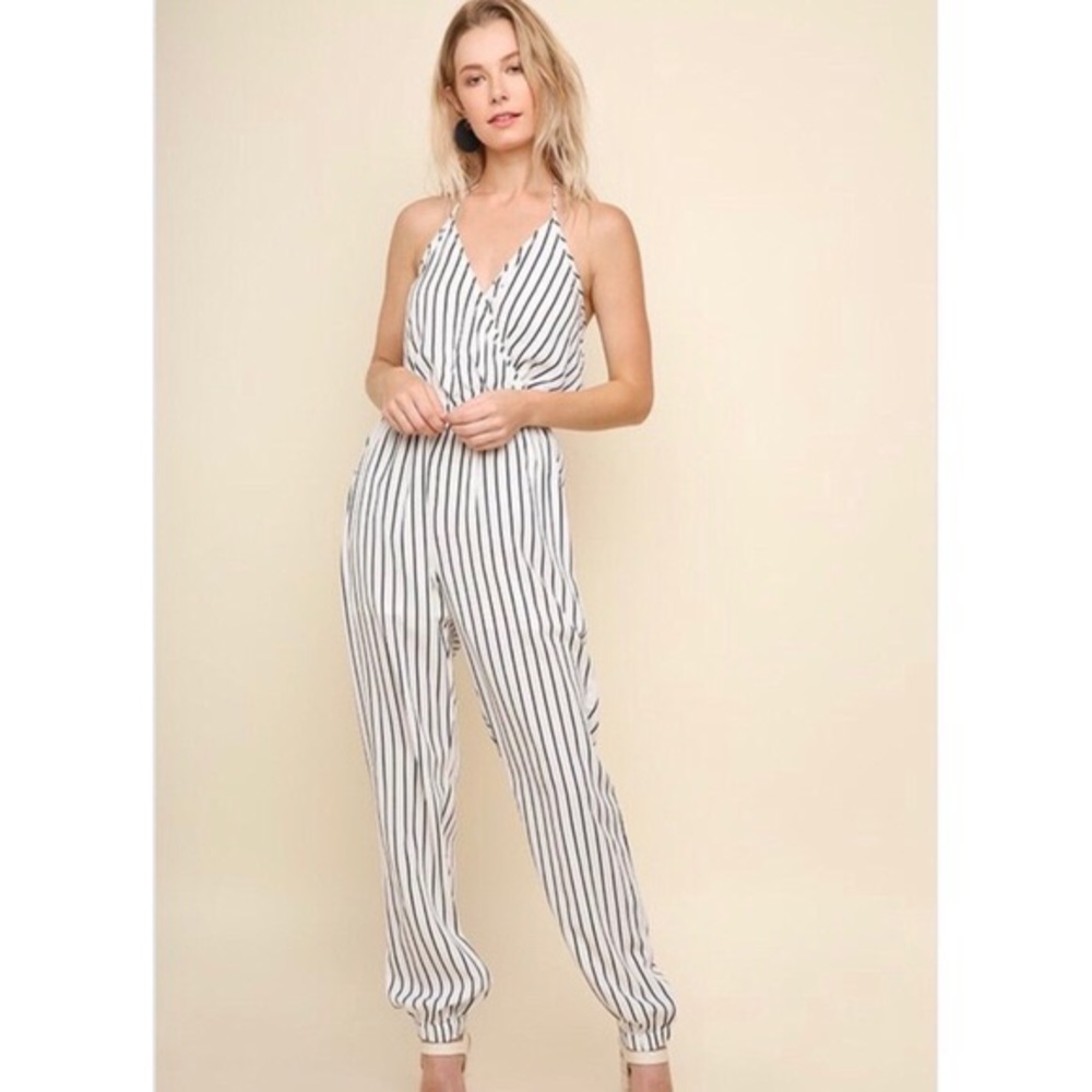 Umgee stripe Jumpsuit size S